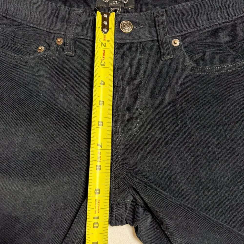 Banana Republic Corduroy Pants Mens 30x32 Black Slim Fit Washwell Stretch Casual